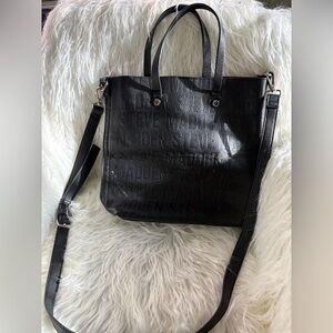 Steve Madden Black Leather Tote Bag